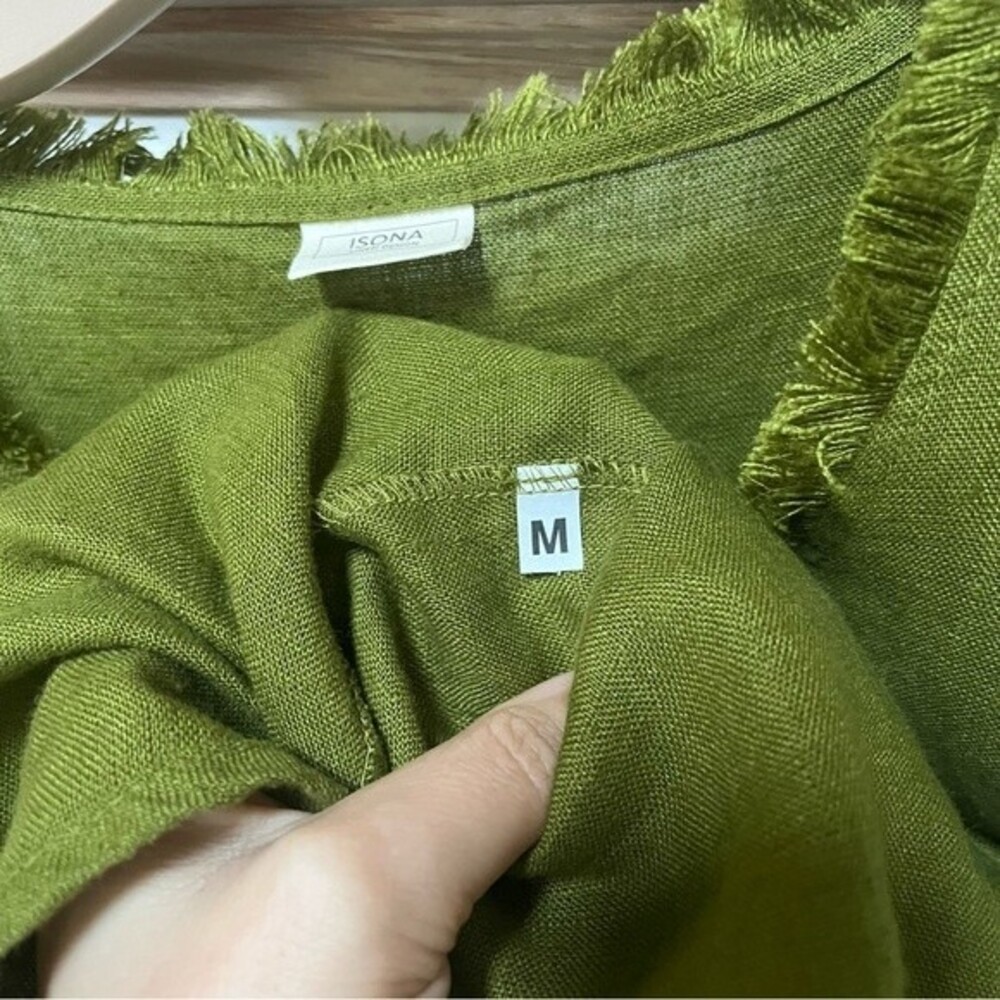 Isona Linen Tank Top Prague Moss Green M NWOT - Picture 8 of 9